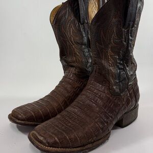 Roper Brown Caiman Belly  Cowboy Boots